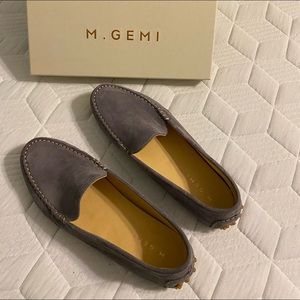 M.Gemi Felix Driver Grey Suede Loafers 42/11